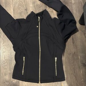lululemon athletica Black Bomber Jacket with Gold Zipper